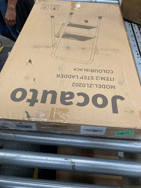 Photo 1 of **dirty** 2-Step Ladder, Folding Step Stools for Adults with Wide Anti-Slip Pedals, Max Load Capacity 500lbs Sturdy Steel Ladder, Lightweight, Convenient Handle, Portable Steel Step Stool, Black