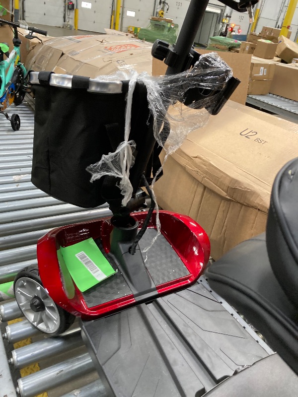 Photo 1 of ***Parts Only EAGLOG Upgrade 4 Wheels Mobility Scooter with Removable Battery, Compact Heavy Duty Mobile for Travel, Foldable Powered Wheelchair for Adult, 330lbs, Red