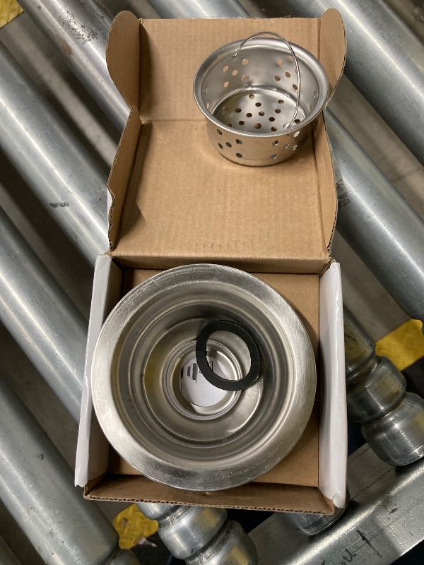 Photo 1 of ***(PARTS ONLY -SELLING AS IS )***
Kitchen Sink Drain 3-1/2 Inch Brushed Stainless Steel Sink Drain Strainer Assembly Kit with Sink Strainer Basket and Drain Stopper for Standard Kitchen Drains Brush Nickel Silver
