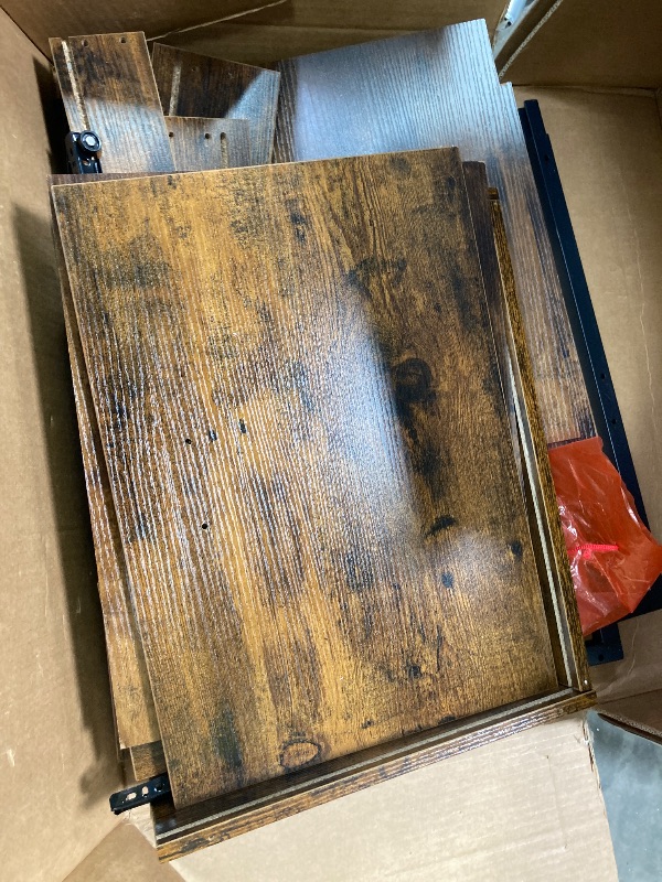 Photo 1 of ***(PARTS ONLY - SELLING AS IS )***  VASAGLE File Cabinet, Home Office Filing Cabinet with Height-Adjustable Open Shelves, 3 Drawers, for A4, Letter-Size Hanging File Folders, Steel Frame, for Home Office, Rustic Brown UOFC078B01