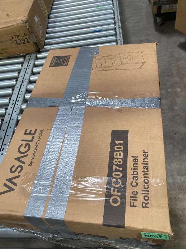 Photo 1 of ***(PARTS ONLY - SELLING AS IS )***  VASAGLE File Cabinet, Home Office Filing Cabinet with Height-Adjustable Open Shelves, 3 Drawers, for A4, Letter-Size Hanging File Folders, Steel Frame, for Home Office, Rustic Brown UOFC078B01