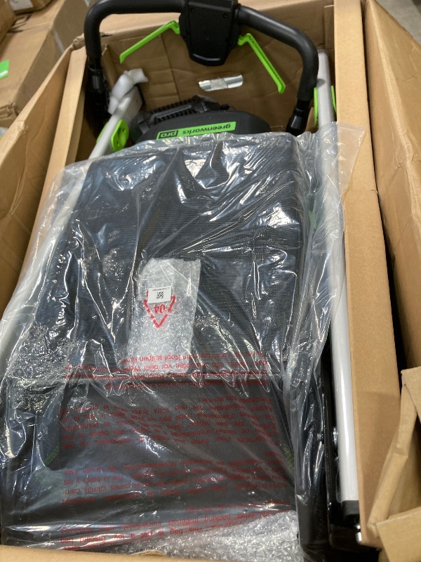 Photo 1 of ***MISSING PARTS***SELLING AS IS***
Greenworks 60V 21" Self-Propelled Cordless Lawn Mower, Brushless Motor, LED Lights, Includes 2X 4.0Ah Batteries & Rapid Dual-Port Charger(75+ Tool Compatibility, 45Min Runtime)