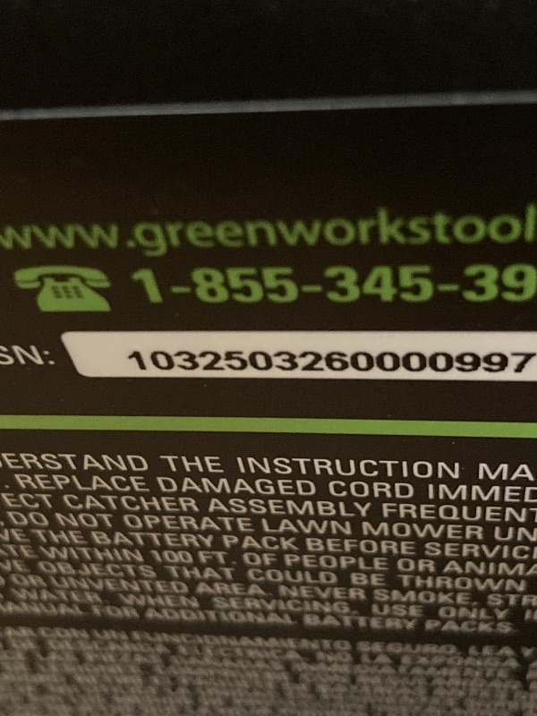 Photo 1 of ***MISSING PARTS***SELLING AS IS***
Greenworks 60V 21" Self-Propelled Cordless Lawn Mower, Brushless Motor, LED Lights, Includes 2X 4.0Ah Batteries & Rapid Dual-Port Charger(75+ Tool Compatibility, 45Min Runtime)