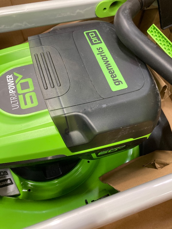 Photo 1 of ***MISSING PARTS***SELLING AS IS***
Greenworks 60V 21" Self-Propelled Cordless Lawn Mower, Brushless Motor, LED Lights, Includes 2X 4.0Ah Batteries & Rapid Dual-Port Charger(75+ Tool Compatibility, 45Min Runtime)