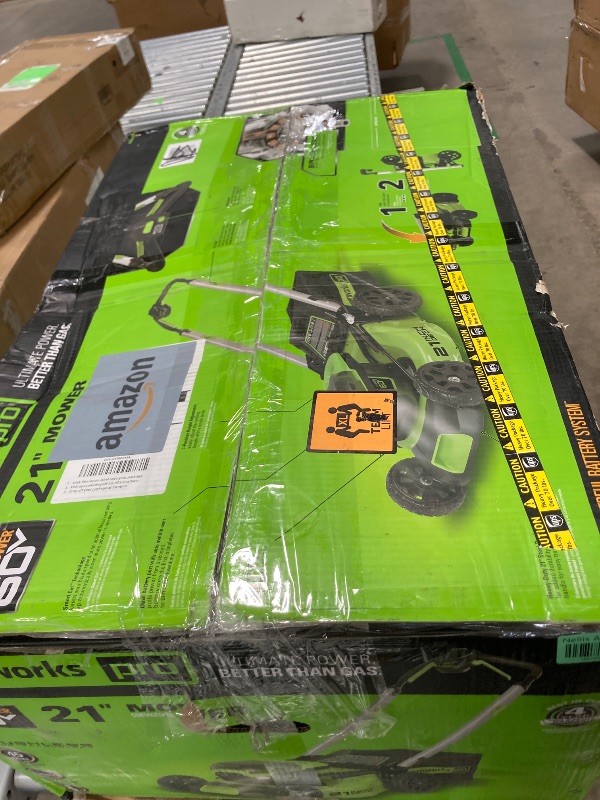 Photo 1 of ***MISSING PARTS***SELLING AS IS***
Greenworks 60V 21" Self-Propelled Cordless Lawn Mower, Brushless Motor, LED Lights, Includes 2X 4.0Ah Batteries & Rapid Dual-Port Charger(75+ Tool Compatibility, 45Min Runtime)
