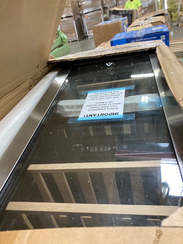 Photo 1 of **PARTS ONLY**GarveeHome 22inch Dual Zone Wine Fridge - 41?-64? Compressor Wine Cooler, Digital LED Touch Control, Frost-Resistant Lockable Cabinet, 26 Bottles Freestanding/Built-In
