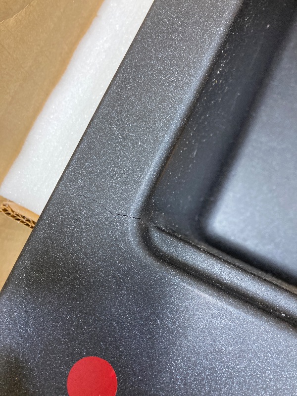 Photo 1 of *Use for Parts* KRAUS Quarza 33-inch Drop-In/Undermount 50/50 Double Bowl Granite Kitchen Sink in Black Onyx, KGD-433B