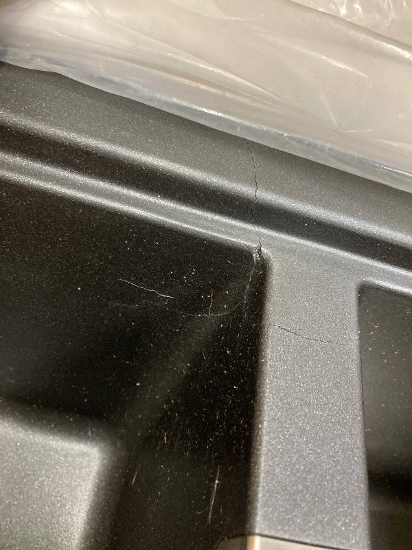 Photo 1 of *Use for Parts* KRAUS Quarza 33-inch Drop-In/Undermount 50/50 Double Bowl Granite Kitchen Sink in Black Onyx, KGD-433B