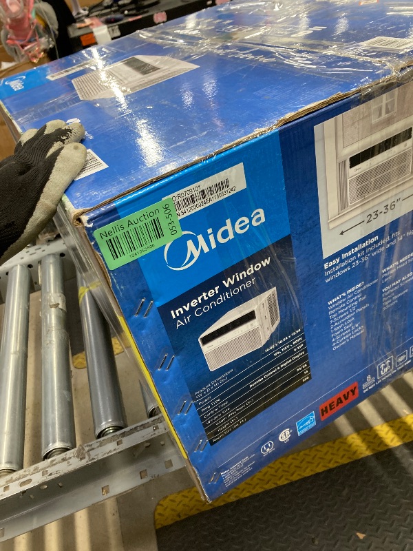 Photo 1 of *Parts Only. Selling as is* Midea 8,000 BTU Smart Inverter Window Air Conditioner with APP, Alexa Control, 115V AC Unit Cools up to 350 Sq. Ft, Quiet Operation, Energy Saving, Remote & Easy Installation Kit, White