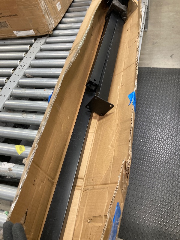 Photo 1 of ***(PARTS ONLY -MISSING HARDWARE AND RAIL BAR)*** 
 VIVOSUN Outdoor Handrail, 5 Step Stair Handrai, 69" x 36" Fits 1 to 5 Steps, Wrought Mattle Iron Handrail for Concrete Steps, Porch Steps, One-Step Assembly, Black