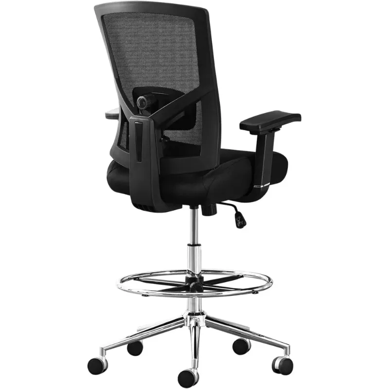 Photo 1 of **MISSING WHEELS**


JONPONY 500LBS Drafting Chair, Heavy Duty Office Chair with Adjustable Lumbar Support & Footrest Ring, Comfy Extra Deep Thicken Cushion, Breathable Mesh Standing High Desk Chair with 4D Armrests
