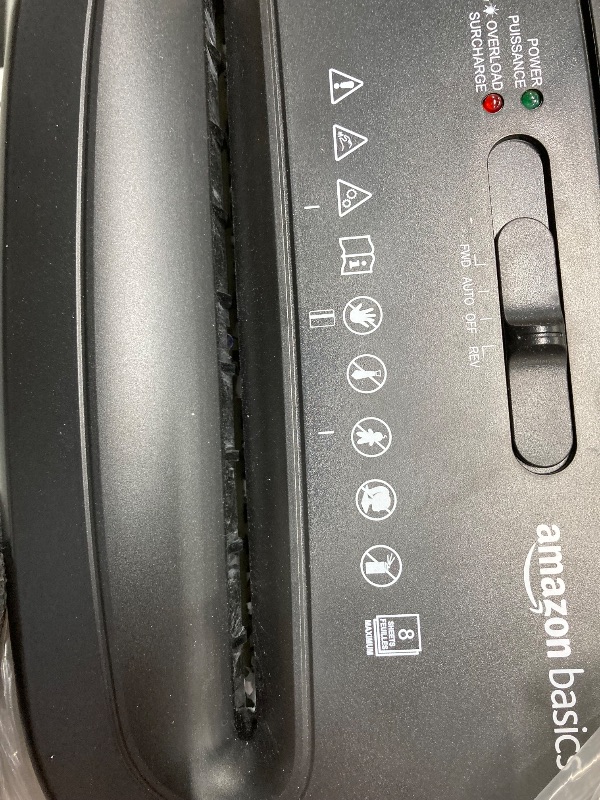 Photo 1 of *Parts Only* Amazon Basics 8-Sheet Cross Cut Paper Shredder and Credit Card Shredder - Black
