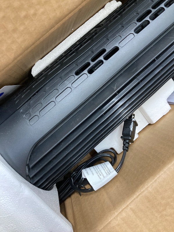 Photo 1 of *See photos for damage. Selling as is* Dreo Tower Fans for Home, 32" Standing Floor Fan, 26 ft/s Bladeless Fan with Remote, 90° Oscillating, 3 Modes, 3 Speeds, LED Display, 8H Timer, Quiet Room Fan
