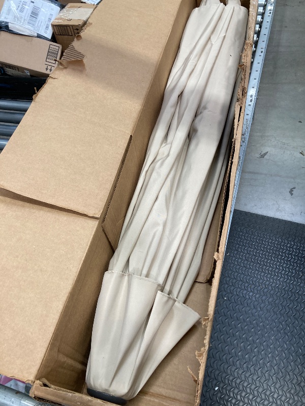 Photo 1 of 10FT Outdoor Patio Umbrella,Table Market Umbrella with Push Button Tilt and Crank, 8 Sturdy Ribs UV Protection Waterproof for Garden, Deck, Backyard, Pool (Beige)