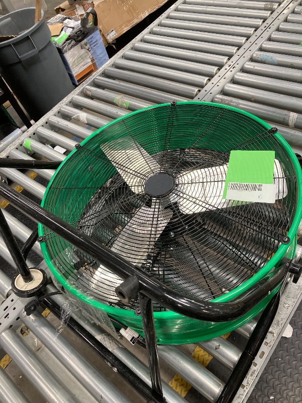 Photo 1 of *PARTS ONLY. SELLING AS IS* Industrial Fan 24" up to 8800 CFM, High Velocity Fan with 3 Speeds, Heavy Duty Blower Equipped Waterproof Cover, 360° Adjustment, Green
