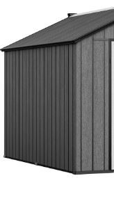 Photo 1 of **** BOX 2 OF 3 NOT THE FULL SET*** *Small dents* YITAHOME 8x10 FT Outdoor Storage Shed with Floor, Plastic Garden Shed for Bikes, Tools, and Pool Supplies, Outdoor Resin Shed with Lockable Doors, Windows, and Vents for Patio, Lawn, Backyard, Black