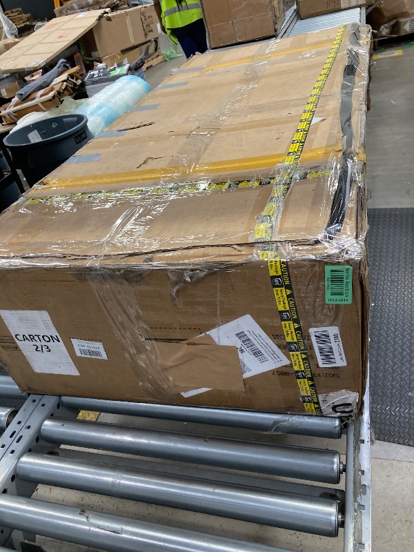Photo 1 of **** BOX 2 OF 3 NOT THE FULL SET*** *Small dents* YITAHOME 8x10 FT Outdoor Storage Shed with Floor, Plastic Garden Shed for Bikes, Tools, and Pool Supplies, Outdoor Resin Shed with Lockable Doors, Windows, and Vents for Patio, Lawn, Backyard, Black