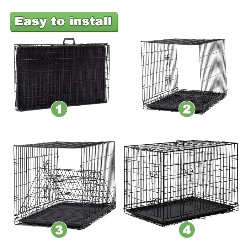 Photo 1 of *Scuffed up bottom* BestPet Folding Dog Crate with Divider and Tray, 42"L
