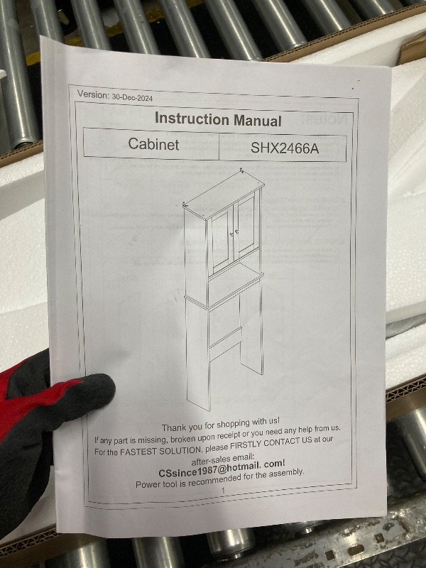 Photo 1 of *Parts Missing?* Sobaniilo Over The Toilet Storage Cabinet, Bathroom Storage Organizer Over Toilet, Space Saver W/Adjustable Shelf & Open Storage Shelf, Black
