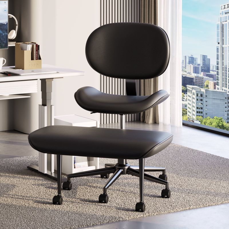 Photo 1 of *Similar. Not Exact* *Glue stains* Ergonomic Cross Legged Swivel Chair