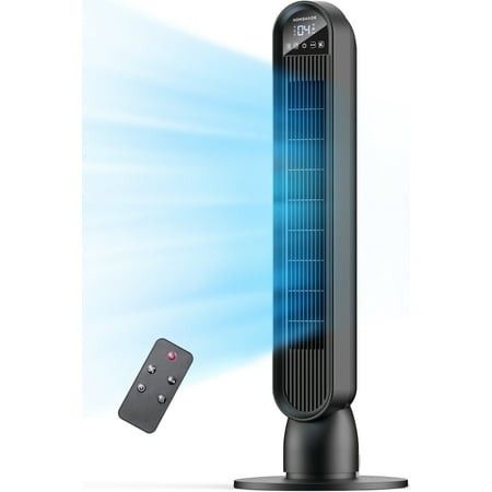 Photo 1 of *Broken. SELLING AS IS* Tower Fan for Home,36" Standing Floor Fan with Remote LED Touchscreen,HOMSHADE Wide Oscillating Fan,Quiet Home Fan,26 ft/s High Velocity,4 Speeds,4 Modes,8H Timer
