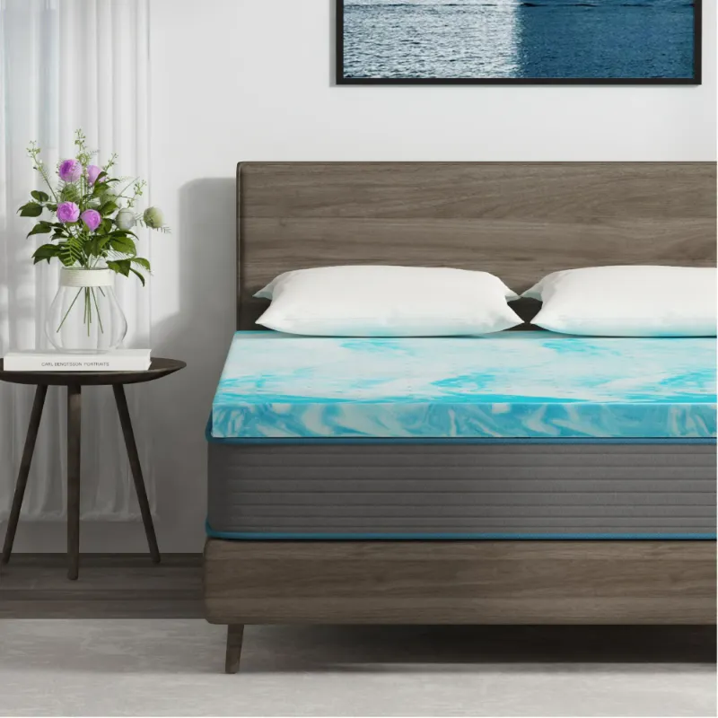 Photo 1 of *Factory Sealed* EGOHOME 3 inch Queen Mattress Topper, Cooling Gel Memory Foam Mattress Topper, Blue
