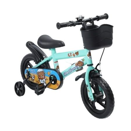Photo 1 of *Scuffed* Eotvia Kids Bike with Training Wheels 12 Inch Bike with Basket Kids Bicycle with Seat/Handlebar Children Bike Bicycle for Kids Boys Girls 3-5 Green
