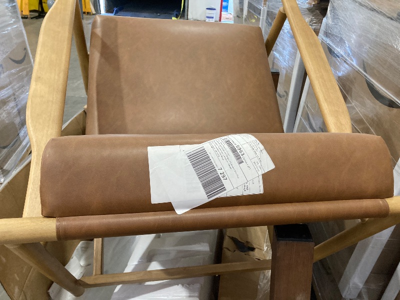 Photo 1 of **HAS STICKERS ON CHAIR**Arnold PU Accent Arm Chair CASA CARAMEL 