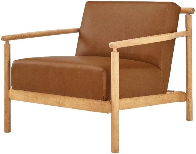 Photo 1 of **HAS STICKERS ON CHAIR**Arnold PU Accent Arm Chair CASA CARAMEL 