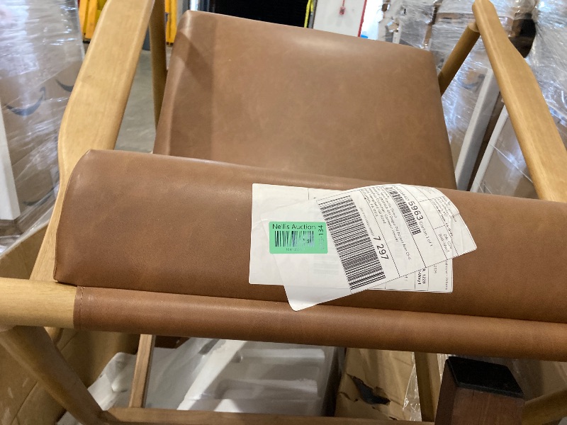 Photo 1 of **HAS STICKERS ON CHAIR**Arnold PU Accent Arm Chair CASA CARAMEL 