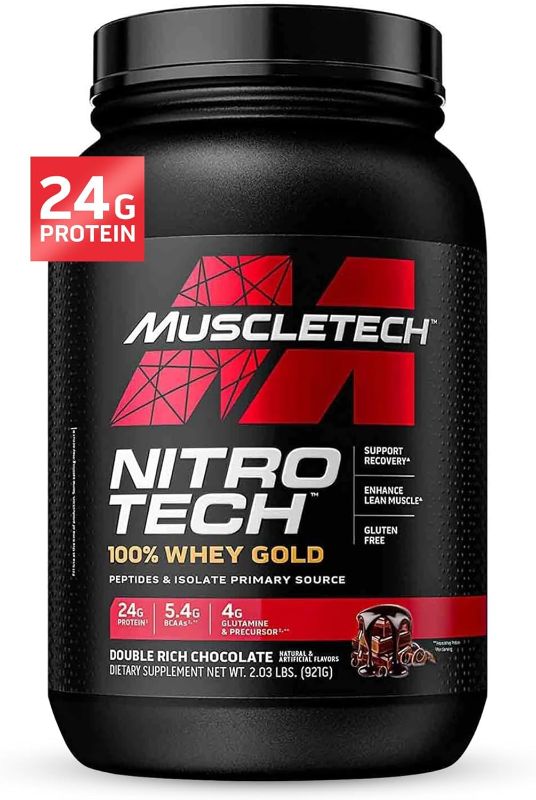 Photo 1 of 
Whey Protein Powder , MuscleTech Nitro-Tech Whey Gold Protein Powder , Whey Protein Isolate Smoothie Mix , Protein Powder for Women & Men , Chocolate...