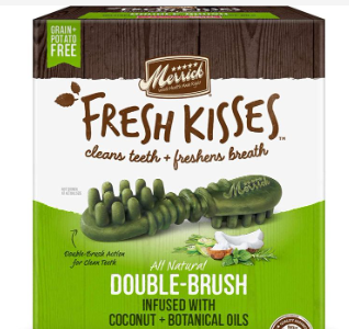 Photo 1 of 
Merrick Fresh Kisses Coconut + Botanical Oils Dental Dog Treats for Small Dogs, 36 Brushes (Pack of 4)
