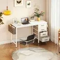 Photo 1 of Casacomoda Computer Desk with 4 Storage Drawers , Writing Desk with Headphone Hook & Bag for Home Office, Study/Work Table for Bedroom and Small Space, White
