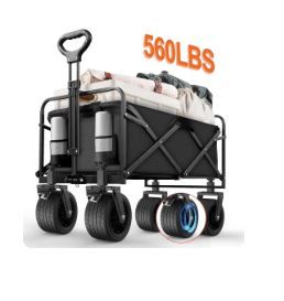 Photo 1 of ***PARTS ONLY SELLING AS PARTS ONLY ***
Large Collapsible Folding Wagon, Heavy Duty Big Bucket Utility Garden Cart with Oversized Tank Wheels for Sports, Shopping, Camping Kids, Black***(NOT IN BOX, NO PACKAGING)*** 