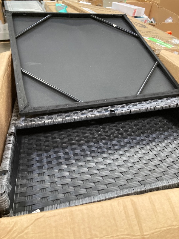 Photo 1 of ***(PARTS ONLY -SELLING AS PARTS -INCOMPLETE) *** Shintenchi  Outdoor Patio Sectional Sofa Couch, Silver Gray PE Wicker Furniture Conversation Sets with Washable Cushions & Glass Coffee Table for Garden, Poolside, Backyard (Aegean Blue)
