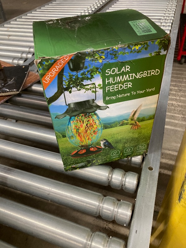 Photo 1 of ***PARTS ONLY -MISSING PARTS-SELLING AS IS - REPLACEMENT GLASS ONLY***
Solar Hummingbird Feeder - 49 fl.oz Hand Blown Glass Color Changing - Perfect Hummingbird Feeder for Outdoors Hanging (Blue)