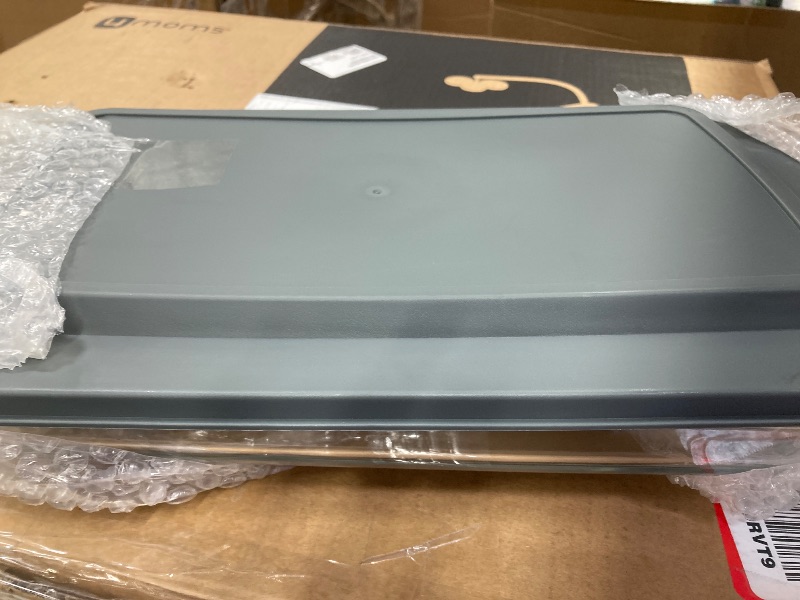 Photo 1 of **ONLY THE LARGE PAN WITH LID 16X10/MISSING PARTS**8-Piece Deep Glass Baking Dish Set with Plastic lids,Rectangular Glass Bakeware Set with Lids, Baking Pans for Lasagna, Leftovers, Cooking, Kitchen, Freezer-to-Oven and Dishwasher, Gray