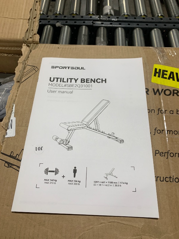 Photo 1 of SPORTSOUL Adjustable Weight Bench Heavy Duty Fitness Bench For Weight Training, Home Gym Bench