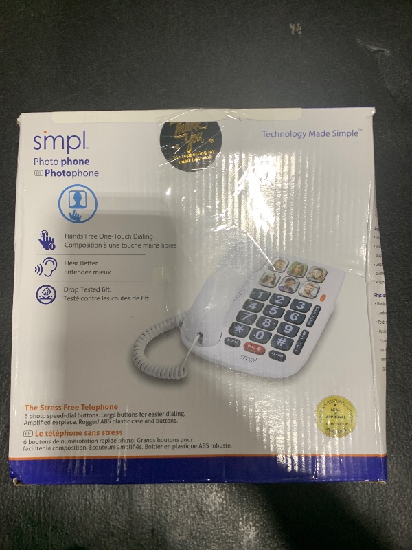 Photo 1 of SMPL Big Button Phone for Seniors, Corded Landline & VOIP Phone for Elderly, Handicap, Amplify Permanently for Hearing Loss, Alzheimer’s, Dementia - Ideal Phone for Seniors (Model 56011)