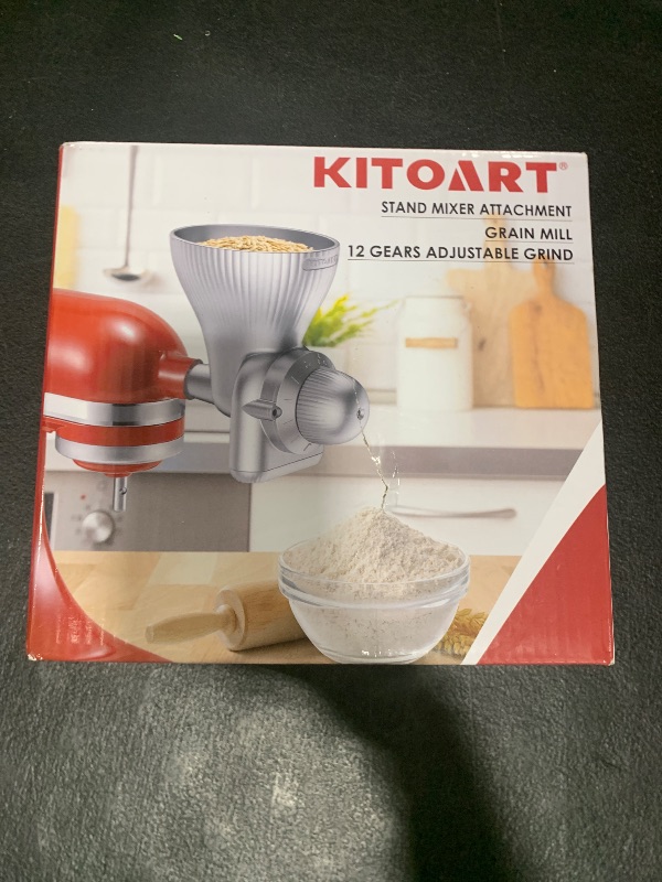 Photo 1 of All Metal Grain Mill Attachment for KitchenAid Stand Mixer with 12 Grind Level Flour Mill, Grain Mill Attachment Fit for Grinding Wheat, Corn, Oats, Buckwheat,Millet and Other Cereals
