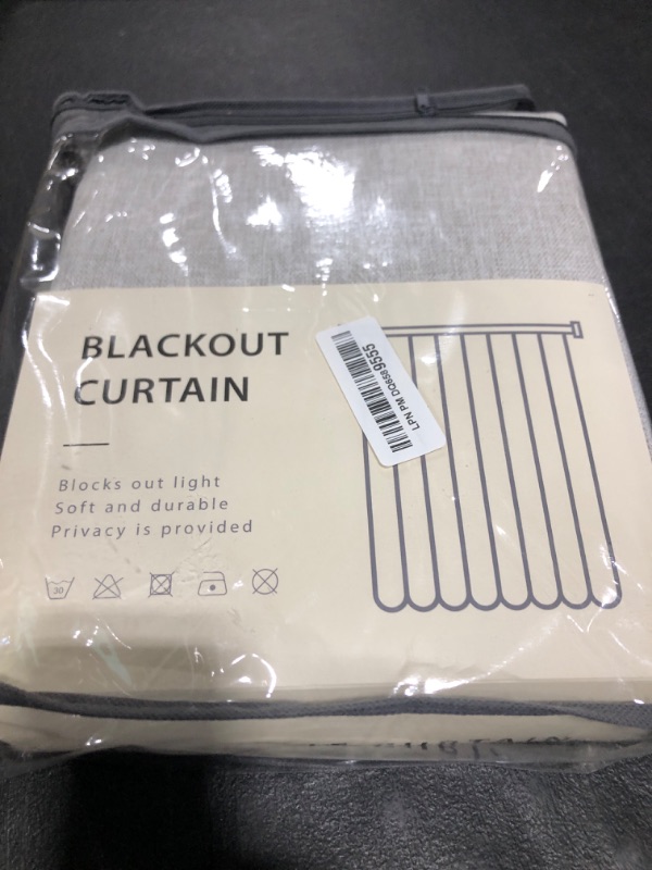 Photo 1 of 100% Blackout Shield Linen Blackout Curtains for Bedroom 84 Inches Long, Back Tab/Rod Pocket Living Room Drapes, Thermal Insulated Blackout Curtains 2 Panels Set, 50" W x 84" L, Stone