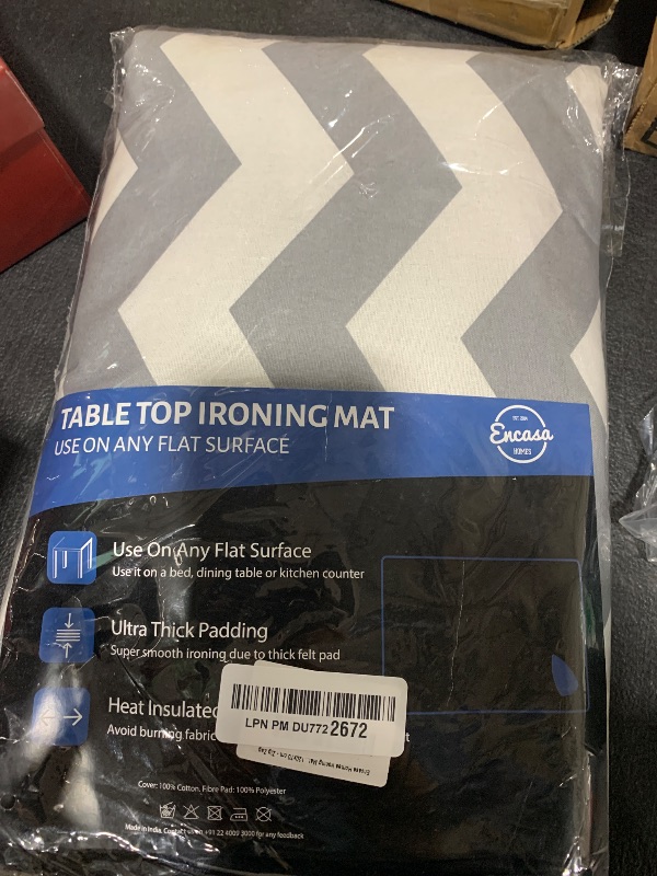 Photo 1 of Encasa XO Ironing Mat/Pad (Large 48"x28") with 3mm Padding & Silicone Iron Rest for Steam Pressing on Tabletop or Bed - Heat Resistant, Portable, Quilting & Travel Blanket - Zig Zag