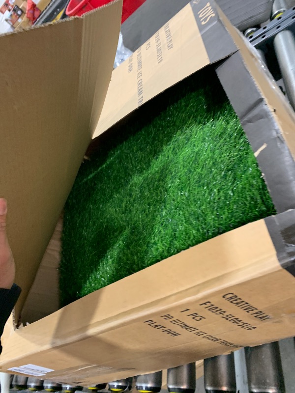 Photo 1 of Fasmov Green Artificial Grass Rug Grass Carpet Rug 3.2' x 6.5', Realistic Fake Grass Deluxe Turf Synthetic Turf Thick Lawn Pet Turf -Perfect for Indoor/Outdoor