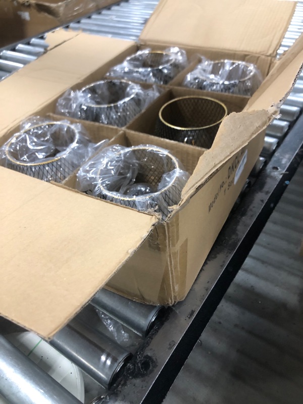 Photo 1 of DECORKEY Set of 6 Battery Operated Lamp LED Table Lantern, Golden Metal Cage Cordless Lamps with LED Bulb, Vintage Decorative Outdoor Lantern for Weddings, Party, Patio, Events for Indoors Shelf Decor