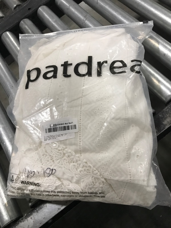Photo 1 of patdrea Vintage White Lace Tablecloth,Design Embroidered Cotton Ruffle Table Cloth for Rectangle Table,Elegant Rustic Fabric Decorations for Wedding Party Thanksgiving Christmas 55"*71"