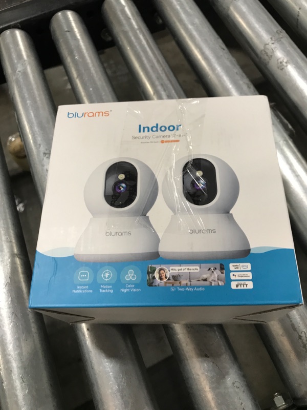 Photo 1 of blurams Cameras for Home Security, 2K Indoor Camera 360° Pet Camera with Phone App, Motion Tracking, 2-Way Audio, IR Night Vision, Siren, Works with Alexa & Google Assistant(2.4GHz ONLY)