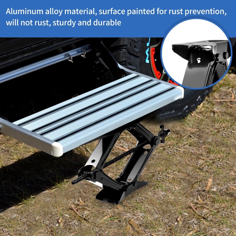 Photo 1 of IMAYCC RV Step Stabilizer Kit, RV Steps Accessories for Travel Trailers, 5th Wheels, Camper and Motorhomes, Ladder Stabilizer Drill Allowed, Height Adjustable, Enlarge Base, Anti-Shaking 