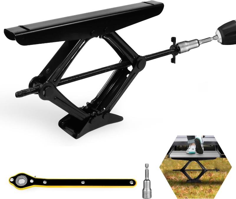Photo 1 of IMAYCC RV Step Stabilizer Kit, RV Steps Accessories for Travel Trailers, 5th Wheels, Camper and Motorhomes, Ladder Stabilizer Drill Allowed, Height Adjustable, Enlarge Base, Anti-Shaking 
