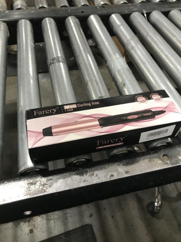 Photo 1 of 1 Inch Dual Voltage Ceramic Curling Iron with Keratin & Argan Oil, Mini Hair Curler, Travel Size with Storage Bag