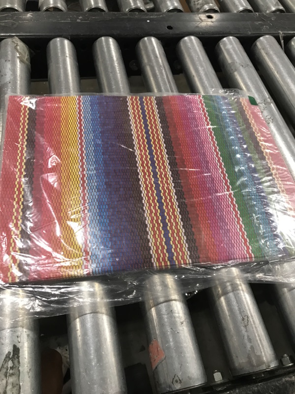 Photo 1 of 100 Pcs Mexican Paper Placemats Disposable Placement Mats Bulk Colorful Striped Placemats Mexico Fiesta Dinner Table Setting Bridal Shower Wedding Party Decoration, 10 x 14 Inch